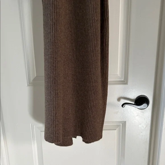 Amadi Anthropologie Women’s Alma Cozy Cardigan Ribbed Belted Brown - Picture 7 of 11